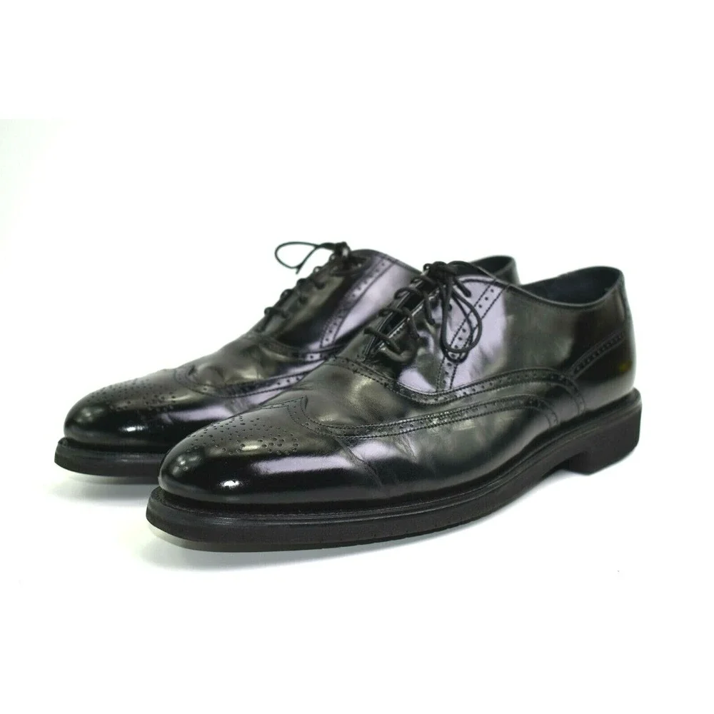 ET Wright Men's Black Dress Brogue Leather Shoes Wing Tip Oxford Size 11.5‎ B